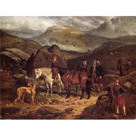 Hunting on the Scottish Highlands By Arthur Fitzwilliam Tait - Art gallery oil painting reproductions