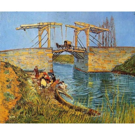 The Langlois Bridge at Arles with Women Washing by Vincent Van...