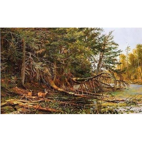 The Outlet of St. Regis Lake By Arthur Fitzwilliam Tait - Art gallery oil painting reproductions