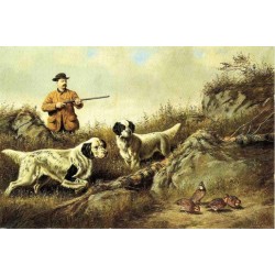 Amos F. Adams Shooting Over Gus Bondher and Son. Count Bondher By Arthur Fitzwilliam Tait -Art gallery