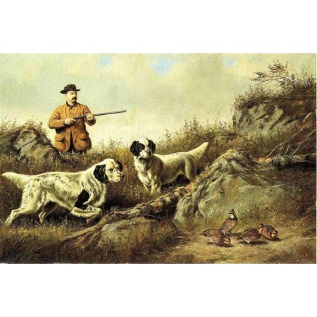 Amos F. Adams Shooting Over Gus Bondher and Son. Count Bondher  By Arthur Fitzwilliam Tait -Art gallery