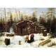 Bringing Home Game - Winter Shanty at Ragged Lake By Arthur Fitzwilliam Tait - Art gallery oil painting reproductions