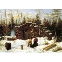 Bringing Home Game - Winter Shanty at Ragged Lake By Arthur...