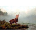 Buck at Bay By Arthur Fitzwilliam Tait - Art gallery oil painting...