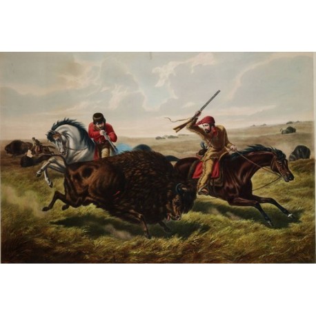 Life on the Prairie - The Buffalo Hunt By Arthur Fitzwilliam Tait - Art gallery oil painting reproductions