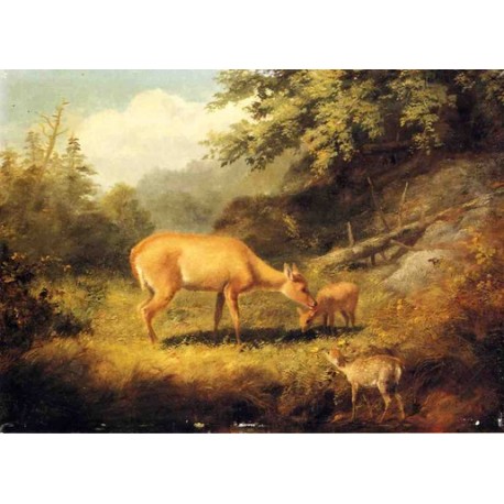 Maternal Affection By Arthur Fitzwilliam Tait - Art gallery oil...