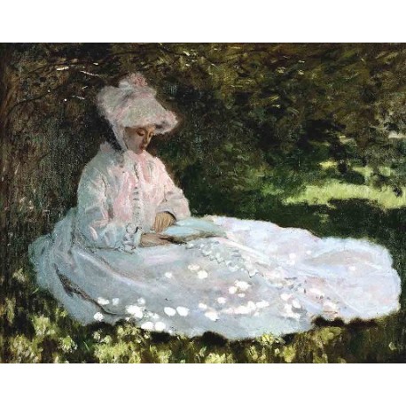 A Woman Reading by Claude Oscar Monet  - Art gallery oil painting reproductions