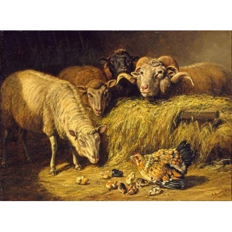 Maternal Solicitude By Arthur Fitzwilliam Tait - Art gallery oil painting reproductions