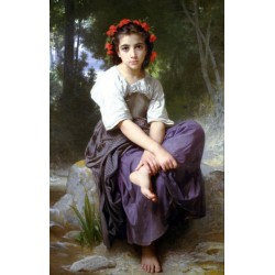 At the Edge of the Brook 1875 by William Adolphe Bouguereau - Art gallery oil painting reproductions