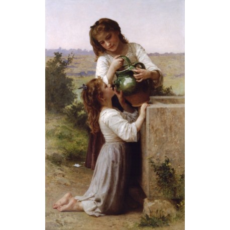 At the Fountain 1897 by William Adolphe Bouguereau - Art gallery oil painting reproductions