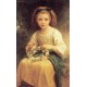 Child Braiding a Crown 1874 by William Adolphe Bouguereau - Art gallery oil painting reproductions