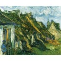 Old Cottages-Chaponval by Vincent Van Gogh -  Art gallery oil...