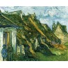 Old Cottages-Chaponval by Vincent Van Gogh -  Art gallery oil painting reproductions