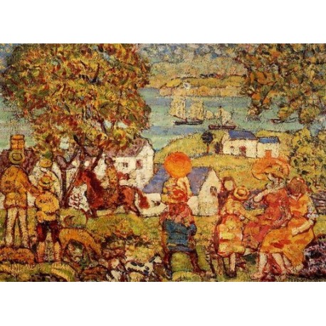 Landscape Figures by Maurice Prendergast - Art gallery oil painting