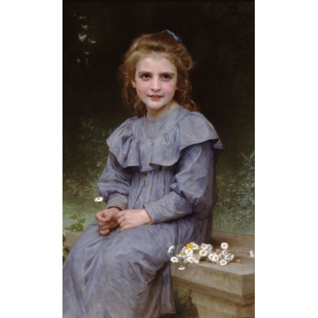 Daisies1894 by -William Adolphe Bouguereau - Art gallery oil painting reproductions