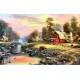 Sunset at Riverbend Farm - Art gallery oil painting