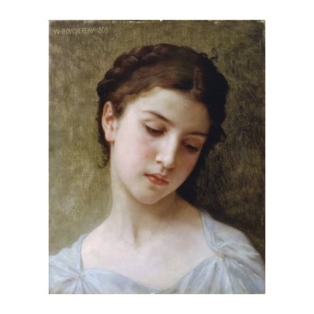 Head Of A Young Girl 1898 by William Adolphe Bouguereau - Art gallery oil painting reproductions