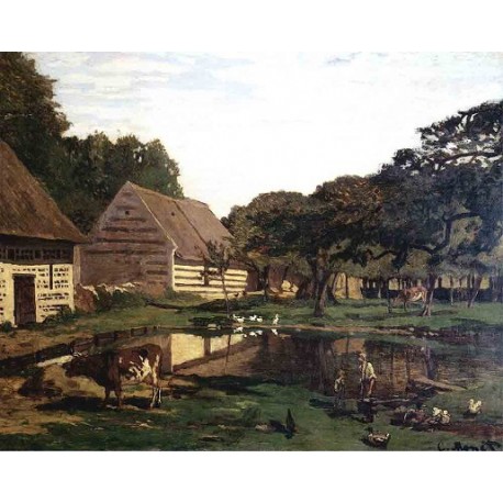 A Farmyard In Normandy by Claude Oscar Monet - Art gallery oil...