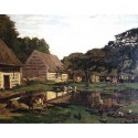 A Farmyard In Normandy by Claude Oscar Monet - Art gallery oil...