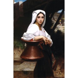 Italian Girl Drawing Water 1871 by William Adolphe Bouguereau - Art gallery oil painting reproductions