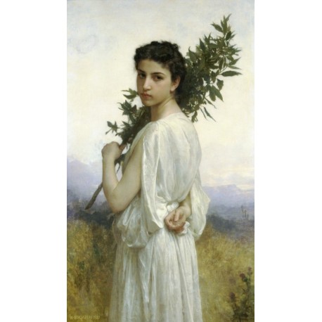 Laurel Branch 1900 by  William Adolphe Bouguereau - Art gallery oil painting reproductions