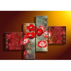 Red Flowers | Oil Painting Abstract art Gallery