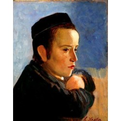 A boy by Lazar Krestin oil painting | Jewish Art Oil Painting Gallery