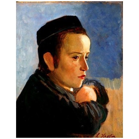 A boy by Lazar Krestin oil painting | Jewish Art Oil Painting Gallery