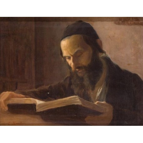 A Talmudic Scholar by Lazar Krestin | Jewish Art Oil Painting Gallery