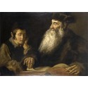 Father & Son by Lazar Krestin | Jewish Art Oil Painting Gallery