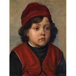 Portrait of a Boy by Lazar Krestin | Jewish Art Oil Painting Gallery