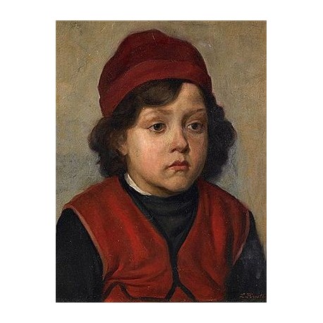 Portrait of a Boy by Lazar Krestin | Jewish Art Oil Painting Gallery