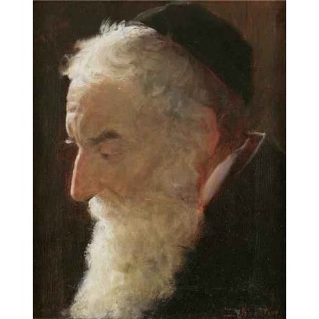 Portrait of a Rabbi 2 by Lazar Krestin | Jewish Art Oil Painting Gallery