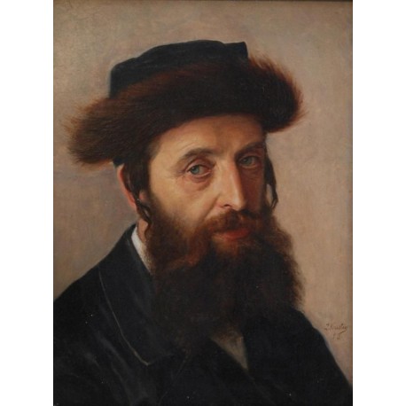 Portrait of a Hasid 1898 by Lazar Krestin | Jewish Art Oil Painting Gallery