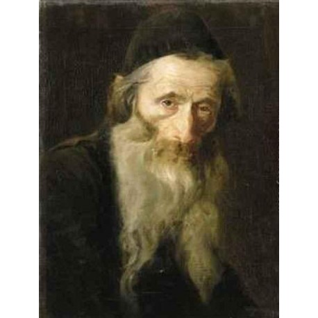 Portrait of an Elderly Jew by Lazar Krestin | Jewish Art Oil Painting Gallery
