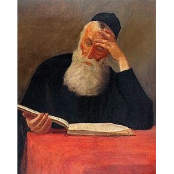 Rabbi Learning II by Lazar Krestin | Jewish Art Oil Painting Gallery