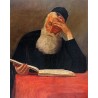 Rabbi Learning II by Lazar Krestin | Jewish Art Oil Painting Gallery