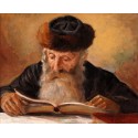 Rabbi Reading by Lazar Krestin | Jewish Art Oil Painting Gallery