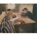 The Dispute in Learning by Lazar Krestin | Jewish Art Oil Painting...