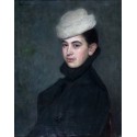 Woman with a White Hat by Lazar Krestin | Jewish Art Oil Painting...