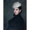 Woman with a White Hat by Lazar Krestin | Jewish Art Oil Painting...