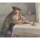 Old Jewish Man Reading Book by Lazar Krestin | Jewish Art Oil Painting Gallery