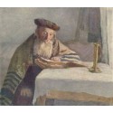 Old Jewish Man Reading Book by Lazar Krestin | Jewish Art Oil...