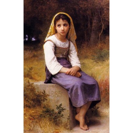 Meditation by William Adolphe Bouguereau -Art gallery oil painting...