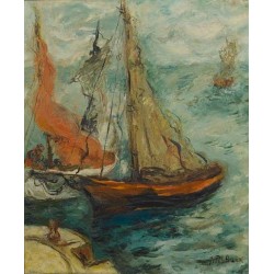 Harboar Scene by Issachar Ber Ryback Jewish Art Oil Painting Gallery