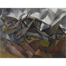 Houses in a Small Town by Issachar Ber Ryback Jewish Art Oil Painting Gallery