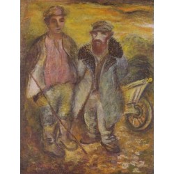 Jews in a Small Town by Issachar Ber Ryback Jewish Art Oil...