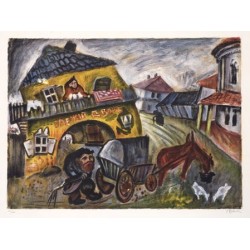 Mon Village by Issachar Ber Ryback Jewish Art Oil Painting Gallery