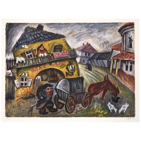 Mon Village by Issachar Ber Ryback Jewish Art Oil Painting Gallery