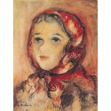 Portrait of a Girl by Issachar Ber Ryback Jewish Art Oil Painting...